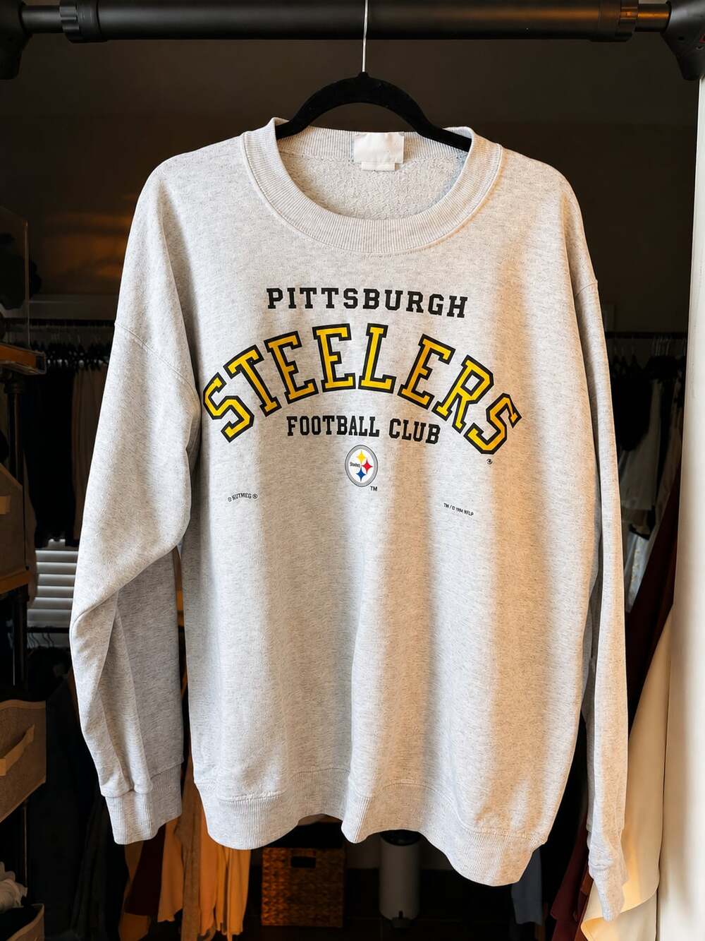 Vintage Pittsburgh Steelers Football Club Gray Sweatshirt Crewneck